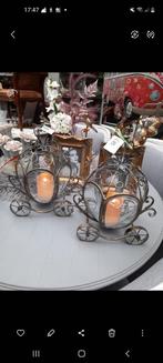 2 x windlichten koetsen goud kleurig 85.00 p.s, Huis en Inrichting, Woonaccessoires | Kandelaars en Kaarsen, Ophalen of Verzenden