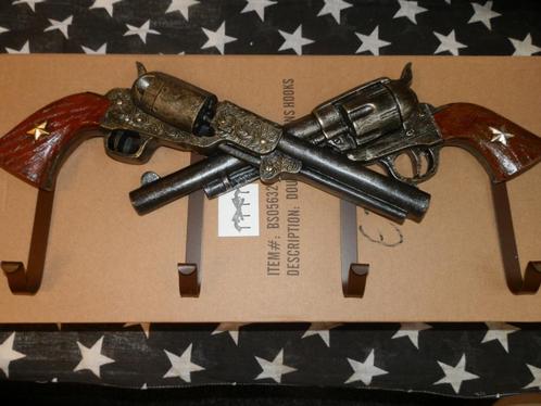 Kapstok double guns decoratie 4 haaks., Huis en Inrichting, Woonaccessoires | Kapstokken, Nieuw, Wandkapstok, Minder dan 100 cm