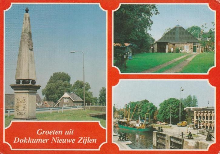 DOKKUM Dokkumer Nieuwe Zijlen Groeten, Verzamelen, Ansichtkaarten | Nederland, Gelopen, Friesland, 1980 tot heden, Verzenden