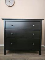 Hemnes ladekast zwartbruin, Ophalen, 50 tot 100 cm, Zo goed als nieuw, 3 of 4 laden