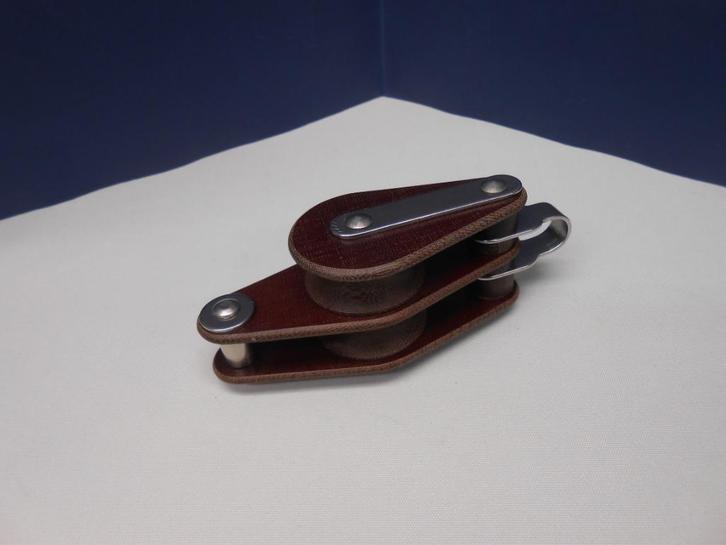 Tufnol Blok, Katrol, dubbelschijfs, hondsvot, 10 - 12 mm, Watersport en Boten, Accessoires en Onderhoud, Nieuw, Lijn of Blok, Ophalen of Verzenden