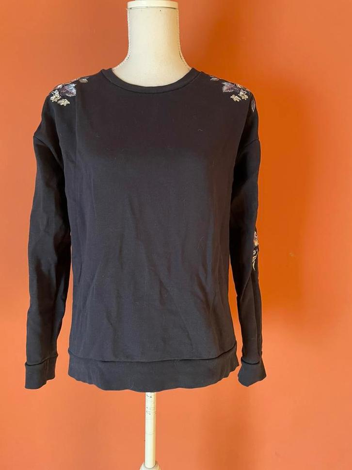 Costes blauwe trui met bloemenprint maat 36, Kleding | Dames, Truien en Vesten, Zo goed als nieuw, Maat 36 (S), Blauw, Verzenden