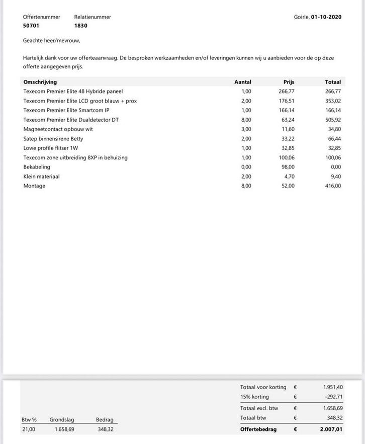 Compleet Camera Alarm Systeem - Texecom & Dahua, Doe-het-zelf en Verbouw, Alarmsystemen, Ophalen