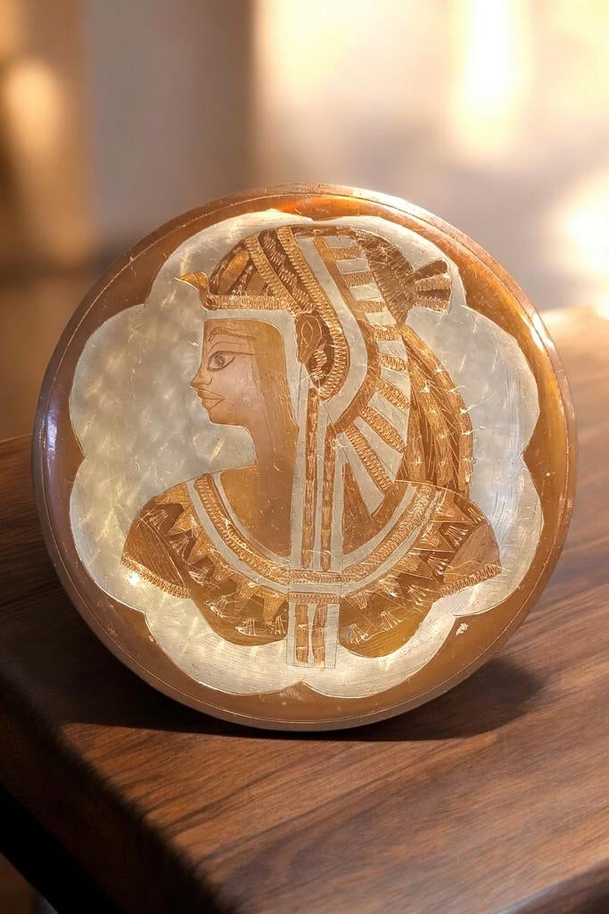 Koperen Wandbord met Egyptisch Motief, Antiek en Kunst, Ophalen of Verzenden