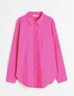 Fuchsia roze overhemd blouse van linnenmix H&M maat M, Kleding | Dames, Blouses en Tunieken, Maat 38/40 (M), H&M, Nieuw, Ophalen of Verzenden