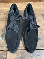 zwart suéde veter (strik) schoen lage hak 39 Evaluna, Ophalen of Verzenden, Schoenen met lage hakken, Zo goed als nieuw, Zwart