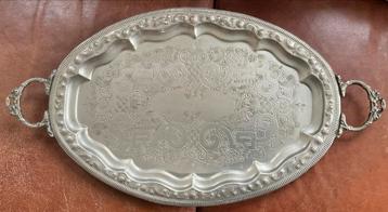 Vintage Arabisch Dienblad Zilverkleurig Metaal beschikbaar voor biedingen