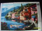 GEMAAKTE Diamond painting Italiaans dorp aan het water, Hobby en Vrije tijd, Knutselen, Ophalen, Zo goed als nieuw, Knutselwerk