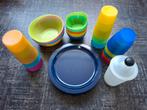 Kleurrijke set van plastic servies, Ophalen of Verzenden, Gebruikt