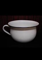 Emaille Po met Handvat wit- blauw, Antiek en Kunst, Antiek | Emaille, Ophalen of Verzenden