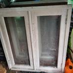 4 stuks Hardhouten kozijnen openslaand met enkel glas, Doe-het-zelf en Verbouw, Glas en Ramen, Ophalen, Gebruikt, 80 tot 120 cm