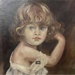 antiek portret meisje op canvas K. Zoller 30er, Ophalen