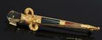 Schotland gouden dirk dolk broche citrien jaspis antiek, Verzenden, Goud, Broche, Met edelsteen