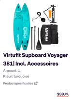 Virtufit Supboard Voyager 381 - Turquoise, Watersport en Boten, Suppen, Ophalen, Zo goed als nieuw, SUP-boards