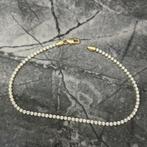 14k gouden tennis armband schakel met steentjes, Sieraden, Tassen en Uiterlijk, Armbanden, Ophalen of Verzenden, Nieuw, Goud