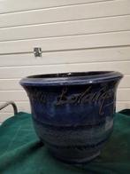 bloempot blauw geglazuurd, Tuin en Terras, Bloempotten, Ophalen of Verzenden, 'T Olde Gre-j, Info@toldegrej.nl, Endepoelstraat 20f Didam