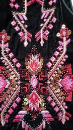 PRACHTIG BOHO IBIZA GILET MET BORDUURSELS EN PAILLETTEN S/M, Zwart, Ophalen of Verzenden, Zo goed als nieuw, Maat 36 (S)