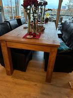 Robuuste teak houten tafel, Huis en Inrichting, Tafels | Eettafels, Ophalen, Gebruikt, Teakhout, 200 cm of meer