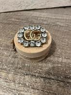 Goudkleurige broche met grote strass steentjes, Sieraden, Tassen en Uiterlijk, Broches, Overige materialen, 4 tot 7 cm, Verzenden