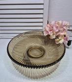 Vintage Franse schaal Veropa, Floride, bruin rookglas, Antiek en Kunst, Antiek | Glas en Kristal, Ophalen of Verzenden