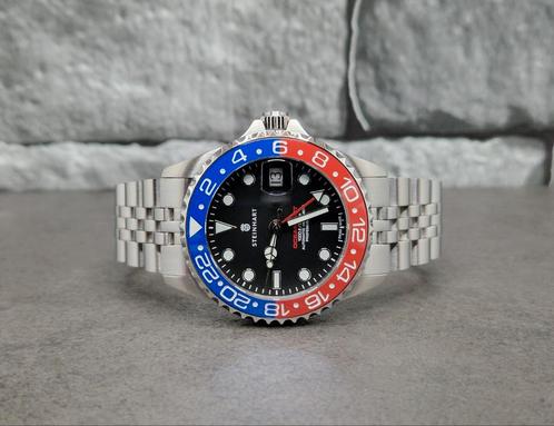Steinhart Ocean 39 GMT 2 blue/red Pepsi set, Sieraden, Tassen en Uiterlijk, Horloges | Heren, Zo goed als nieuw, Polshorloge, Overige merken
