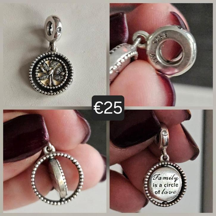Pandora Family bedel (draaiende hanger), Sieraden, Tassen en Uiterlijk, Bedels, Zo goed als nieuw, Pandora, Zilver, 1 bedel, Ophalen of Verzenden