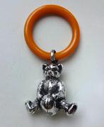 Jaren '30 Hoka Alpacca beer rammelaar + catalin bijtring, Ophalen of Verzenden