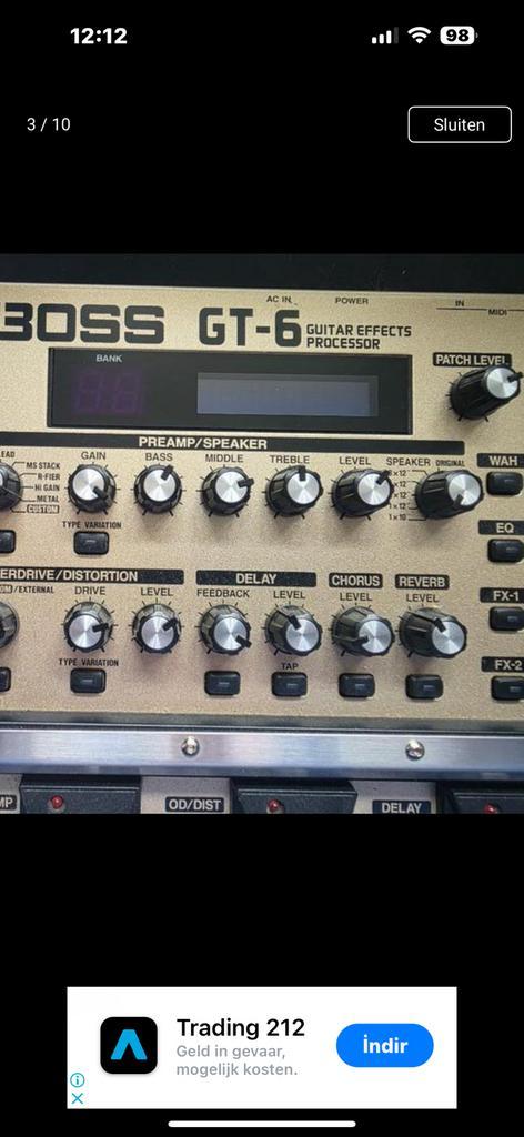 Boss gt 6, Muziek en Instrumenten, Effecten, Zo goed als nieuw, Ophalen of Verzenden