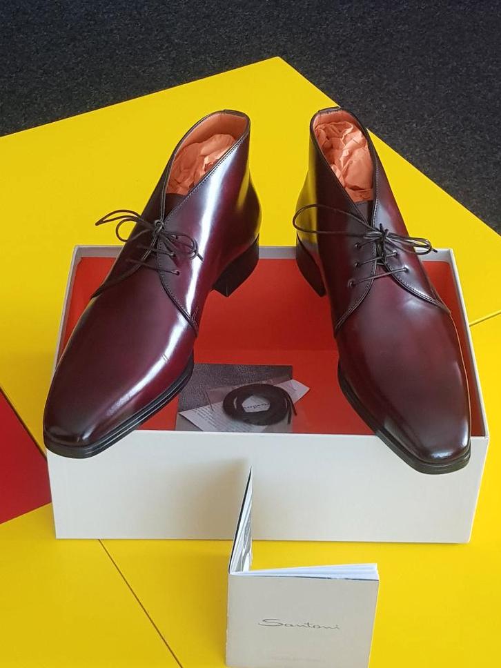 Santoni half hoog met wijn rood kleur maat 8 ( 42 ), Kleding | Heren, Schoenen, Nieuw, Veterschoenen, Overige kleuren, Verzenden