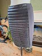 Save the Queen zwart leerlook streep rok XS 34 Gratis Verz., Verzenden, Zwart, Save the Queen, Zo goed als nieuw