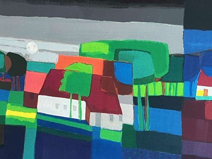 Ton Schulten, ingelijste zeefdruk In het groen, Antiek en Kunst, Kunst | Litho's en Zeefdrukken, Ophalen