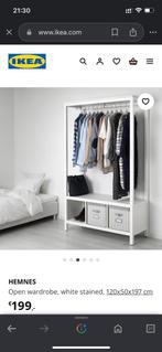 IKEA HEMNES Open wardrobe, white stained, 120x50x197 cm, Huis en Inrichting, Kasten | Kledingkasten, Zo goed als nieuw, Ophalen