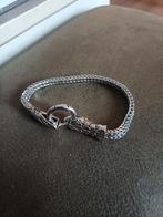 Zilverkleurige schakelarmband, Sieraden, Tassen en Uiterlijk, Armbanden, Ophalen of Verzenden, Zo goed als nieuw, Zilver, Staal