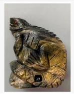 Leguaan serpentijn beeld, groen, edelsteen, 8 x 6 cm, Nieuw, Ophalen of Verzenden, X, X