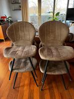 Eetkamerstoelen taupe grijs/beige, Ophalen, Zo goed als nieuw, Vier, Stof