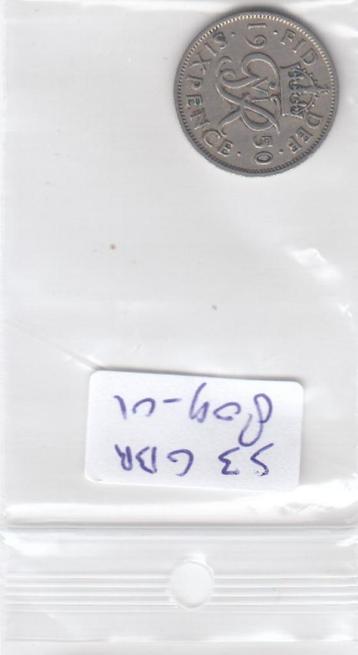 S3-GBR-0809-04 Verenigd Koninkrijk 6 pence 1950  VF KM 875 beschikbaar voor biedingen