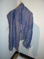 Etro shawl blauw gemelleerd structuur stof Cashmere linnen