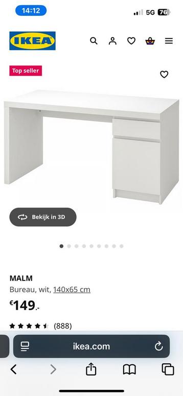 Malm ikea buro GRATIS ophalen Markelo (twente)