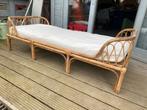 Rotan bed 185 x 78cm, Ophalen, Gebruikt, 70 tot 85 cm, Matras