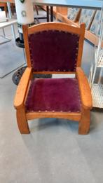 Vintage Kinderstoel met Paarse Bekleding, Ophalen of Verzenden