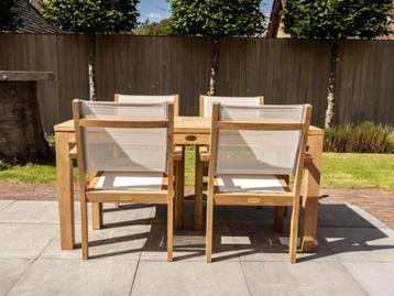 Tuinset - Teak tafel en 4 stoelen van Puurteak  beschikbaar voor biedingen