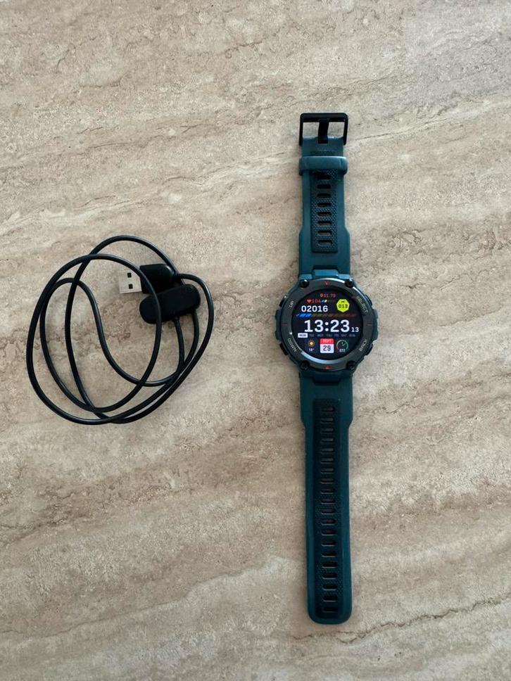 Te Koop Amazit Fit T-Rex Pro, Sieraden, Tassen en Uiterlijk, Sporthorloges, Zo goed als nieuw, Android, Zwart, Hartslag, Verzenden