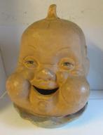 schitterend antiek masker papier mache baby kermis carnaval, Antiek en Kunst, Ophalen