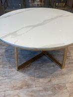 Salontafel marmerblad met goud onderstel, Huis en Inrichting, Tafels | Salontafels, 100 tot 150 cm, Zo goed als nieuw, Minder dan 50 cm