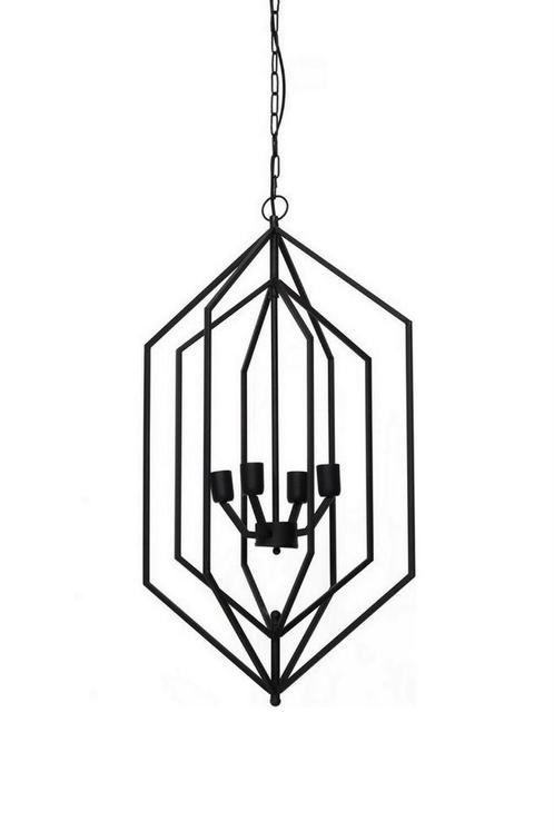Grote zwarte metalen open hanglamp Anastasia Light & Living, Huis en Inrichting, Lampen | Hanglampen, Gebruikt, 75 cm of meer