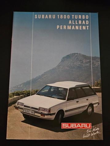 Brochure Subaru 1800 Turbo Allrad modellen incl XT beschikbaar voor biedingen