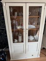 Brocante Vitrinekast met Glazen Deuren, Ophalen, Gebruikt, 50 tot 100 cm, Glas