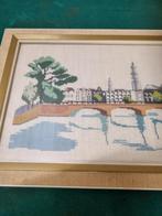 geborduurd schilderij de magere brug over de amstel, Huis en Inrichting, Ophalen of Verzenden