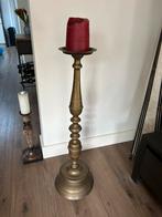 Zware massief geel koperen kandelaar, Antiek en Kunst, Ophalen, Koper of Brons