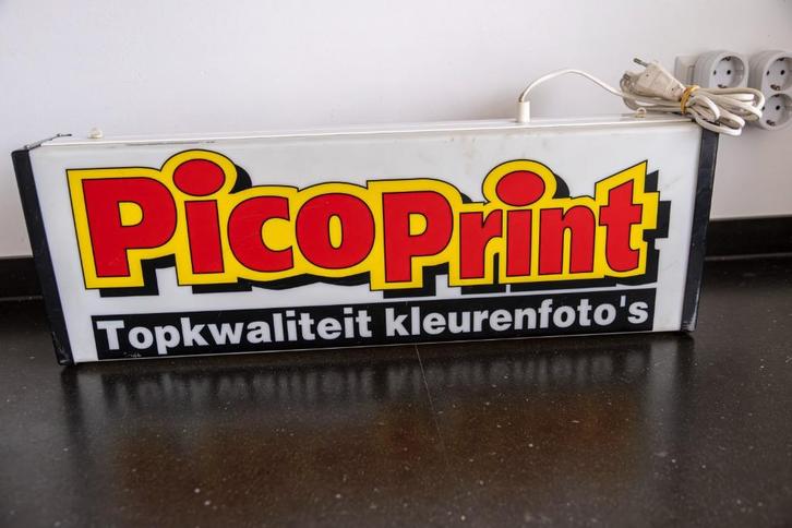 Reclame lichtbak van Picoprint, Verzamelen, Merken en Reclamevoorwerpen, Gebruikt, Lichtbak of (neon) lamp, Ophalen of Verzenden